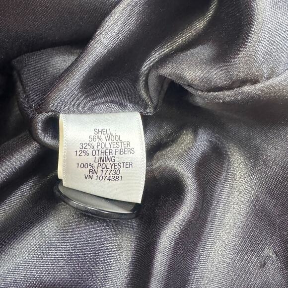 Merona Grey Hooded Peacoat - Women's Medium Wool Blend Toggle Front Jacket - Picture 5 of 5